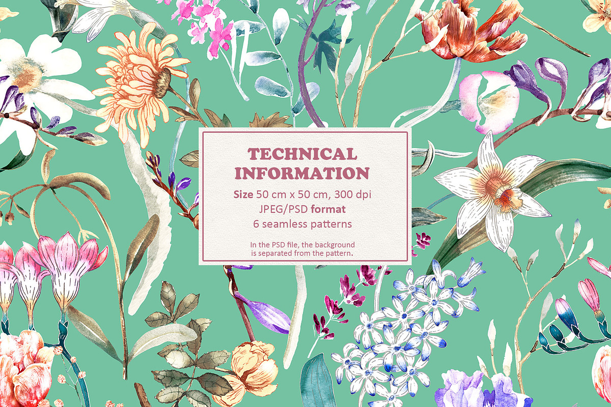 Garden Melody. Floral pattern, a Pattern Graphic by emeraldthue (Photo 5 of 7)