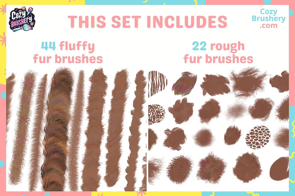 Procreate Furry Brushes MaxPack, a Brush Add-On by Cozy Brushery