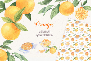 Watercolor Oranges