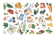 Healthy vegan food set, templates, a Food Illustration by PaperTrident (Thumbnail 1 of 7)