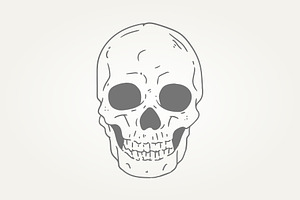 Ghost Skull Hand Draw Illustration