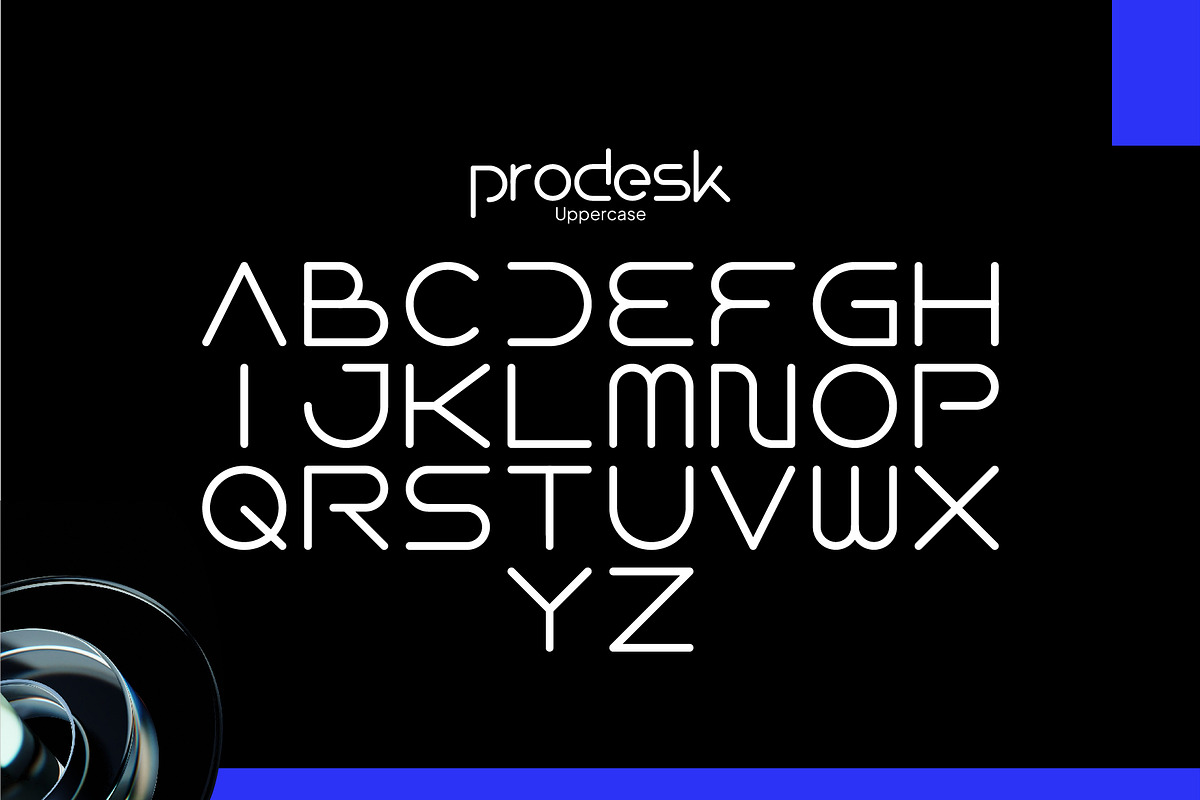 Prodesk - Techno Font, a Sans Serif Font by Eklip Studio (Photo 2 of 8)