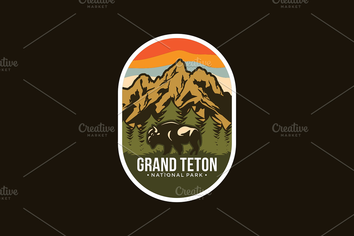 Grand Teton National Park Logo, a Branding & Logo Template by swarnstudio