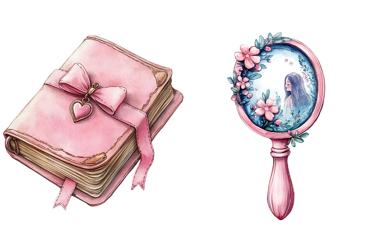 Pink Coquette Mothers Day Clipart, an Illustration by Watercolor design (Photo 5 of 5)