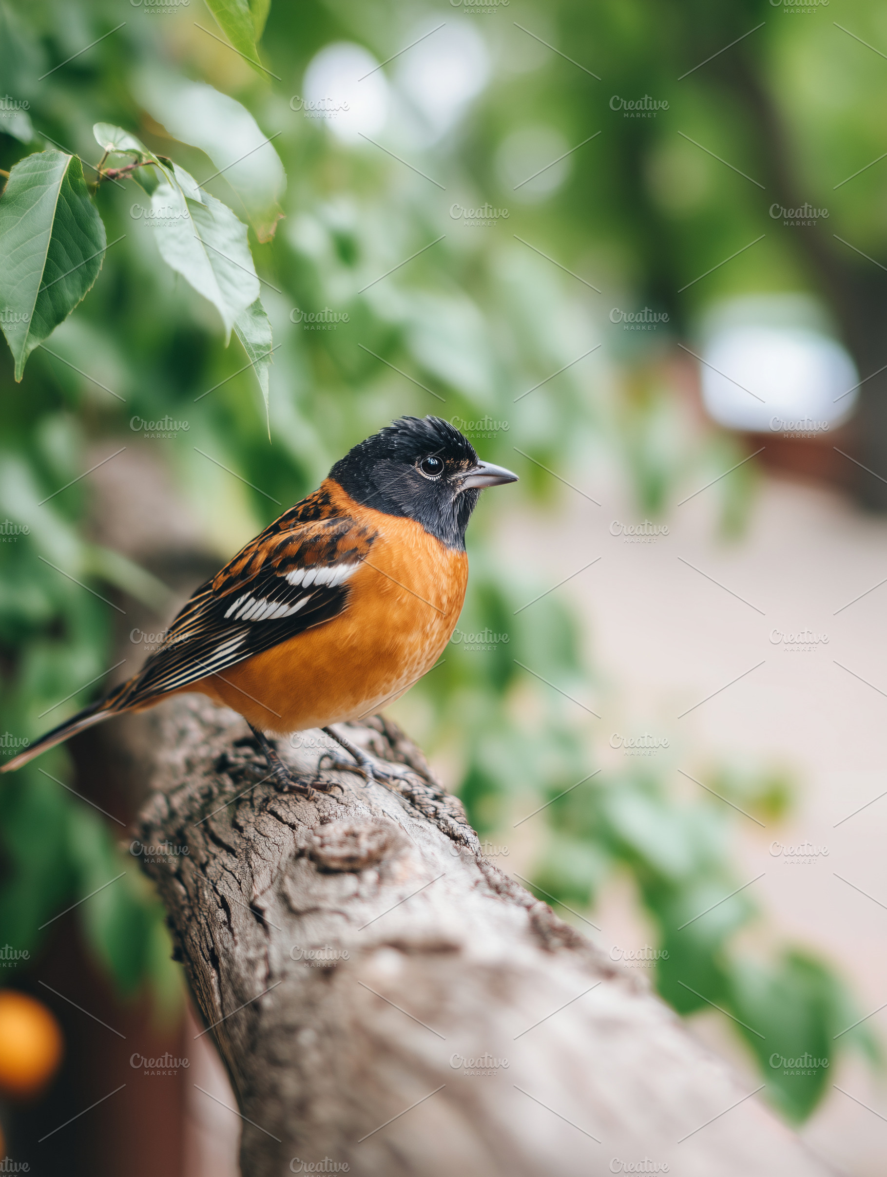 Colorful songbird with black head, an Animal Photo by MistyDay
