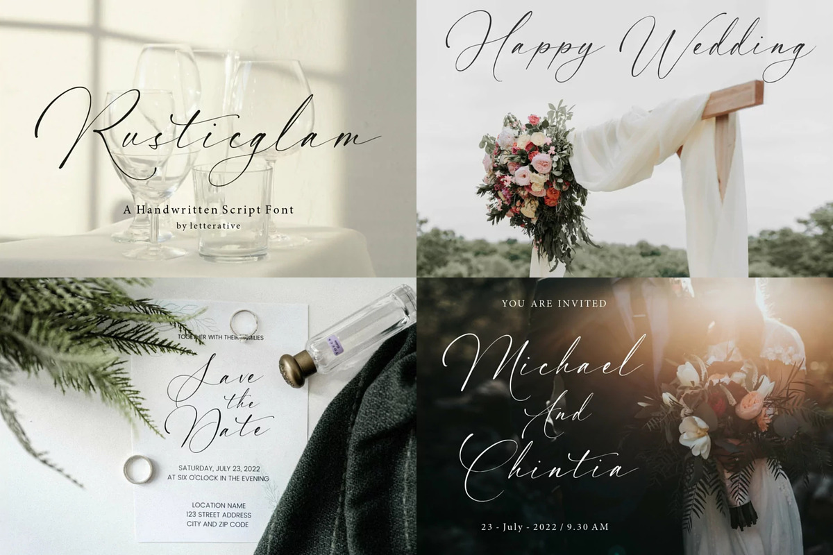 The Wedding Font Bundle!, a Script Font by Letterative Studio (Photo 2 of 9)