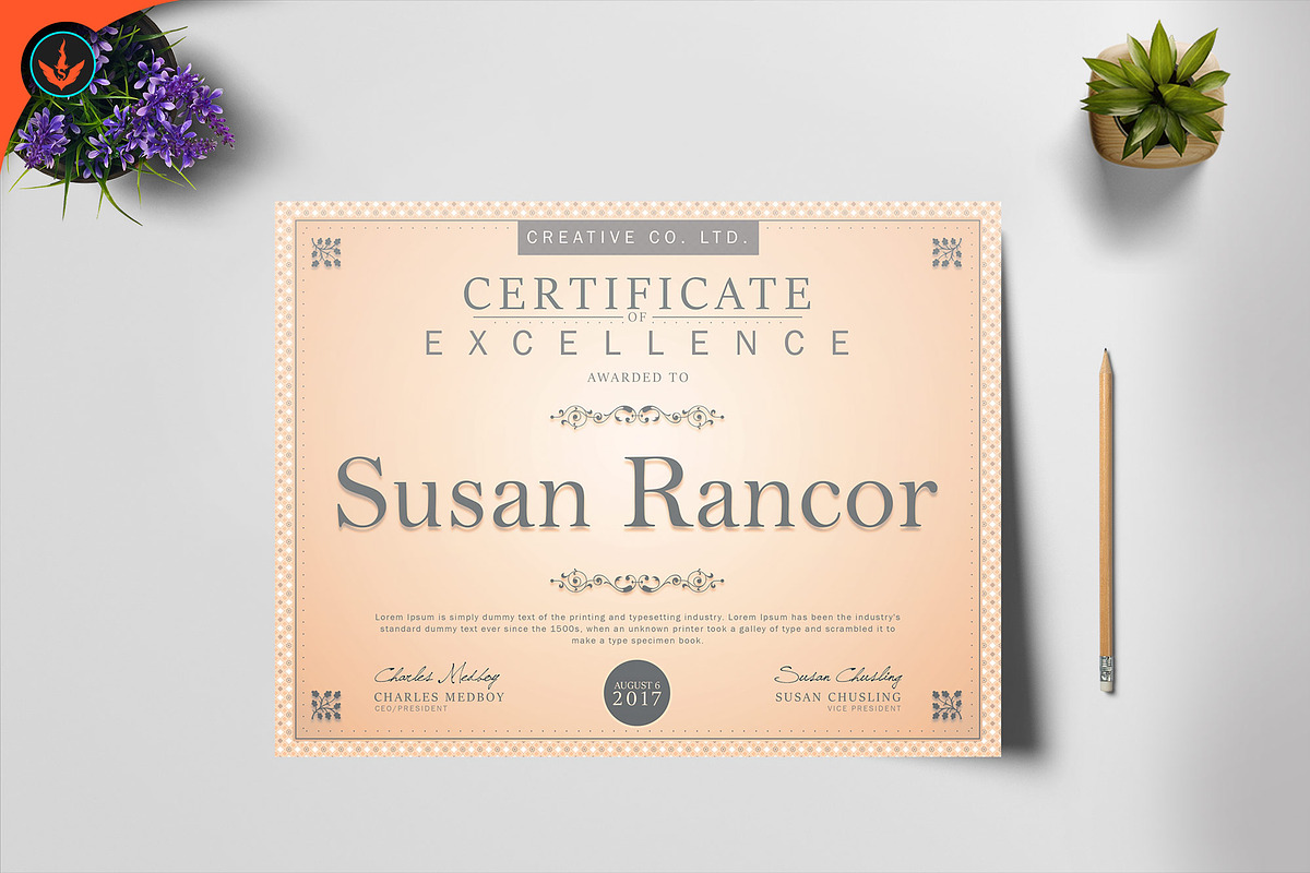 Classic Certificate Template, a Stationery Template by SeraphimChris (Photo 4 of 8)