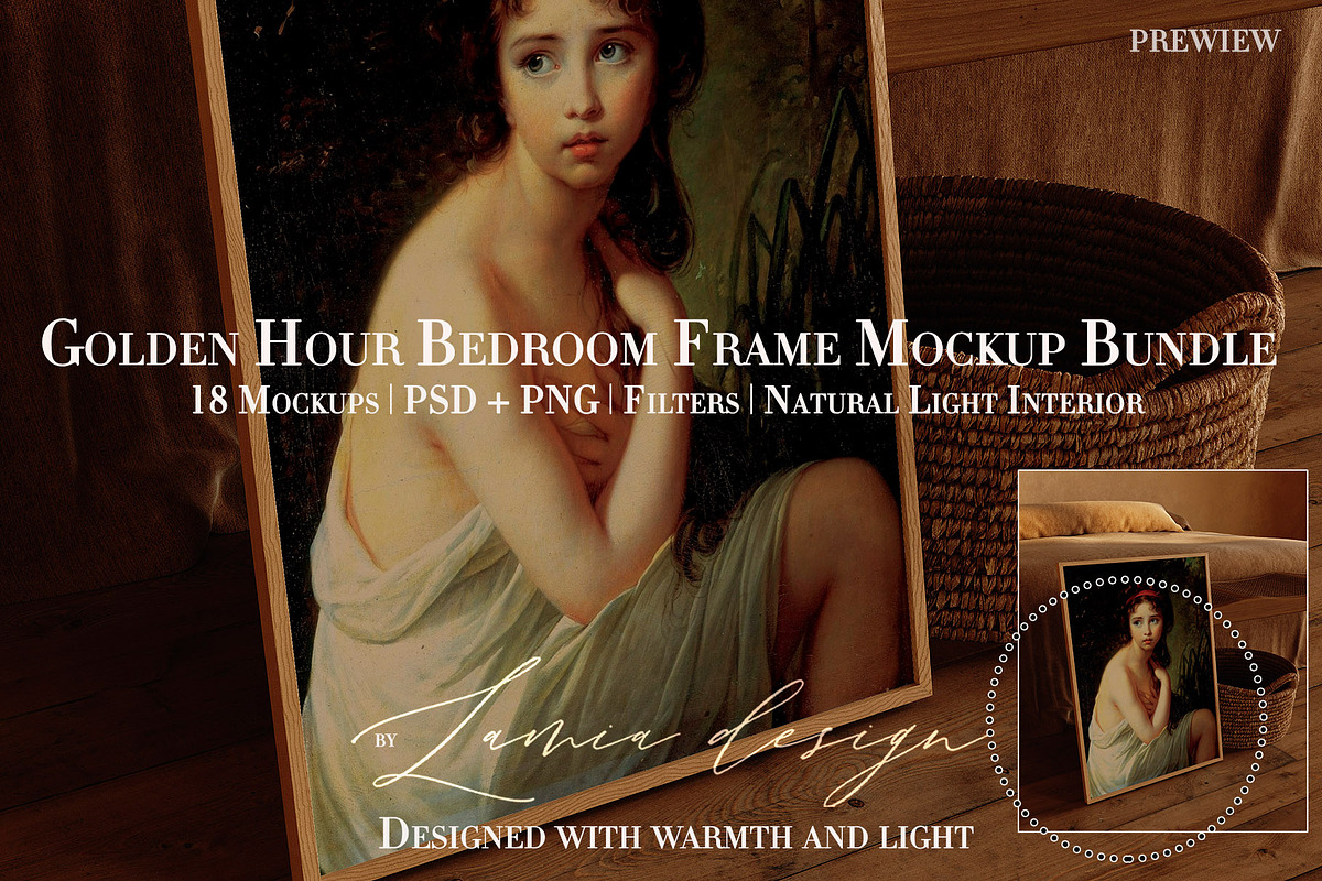 Sunlight Bedroom Art Frame Mockup, a Household Mockup by LAMIA DESIGN (Photo 17 of 18)