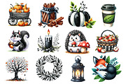 Black & White Autumn Clipart, an Illustration by Dream Creation (Thumbnail 4 of 4)
