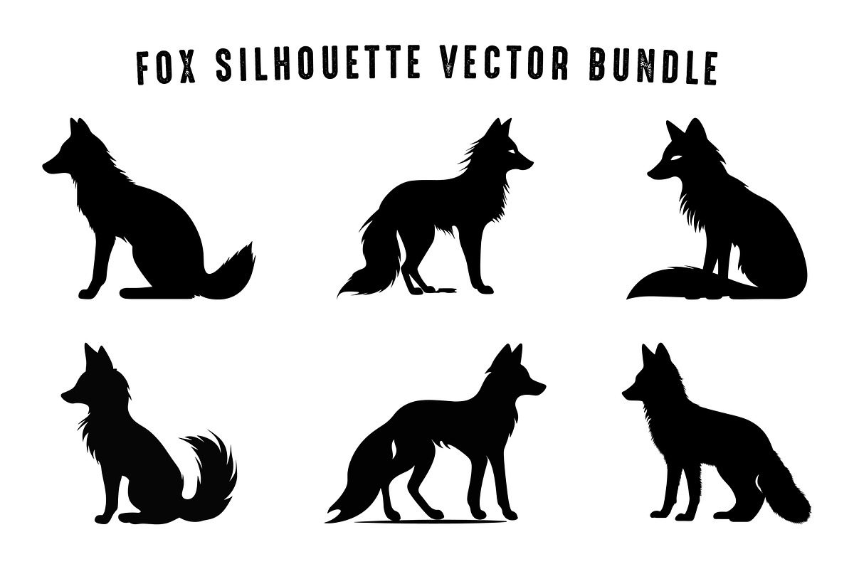 Arctic Fox Silhouette Clipart Set, an Animal Illustration by Gfx Expert Team (Photo 3 of 3)