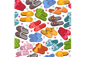 Colorful home footwear seamless, an Object Illustration by Vectorbuum
