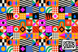 Colorful Geometric Mosaic Pattern