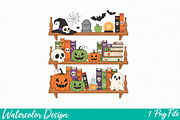 Halloween Library PNG, an Illustration by Watercolor design (Thumbnail 1 of 3)