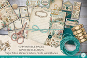 Coastal Dream Junk Journal Kit, an Object Graphic by Traveling Designer (Thumbnail 2 of 6)