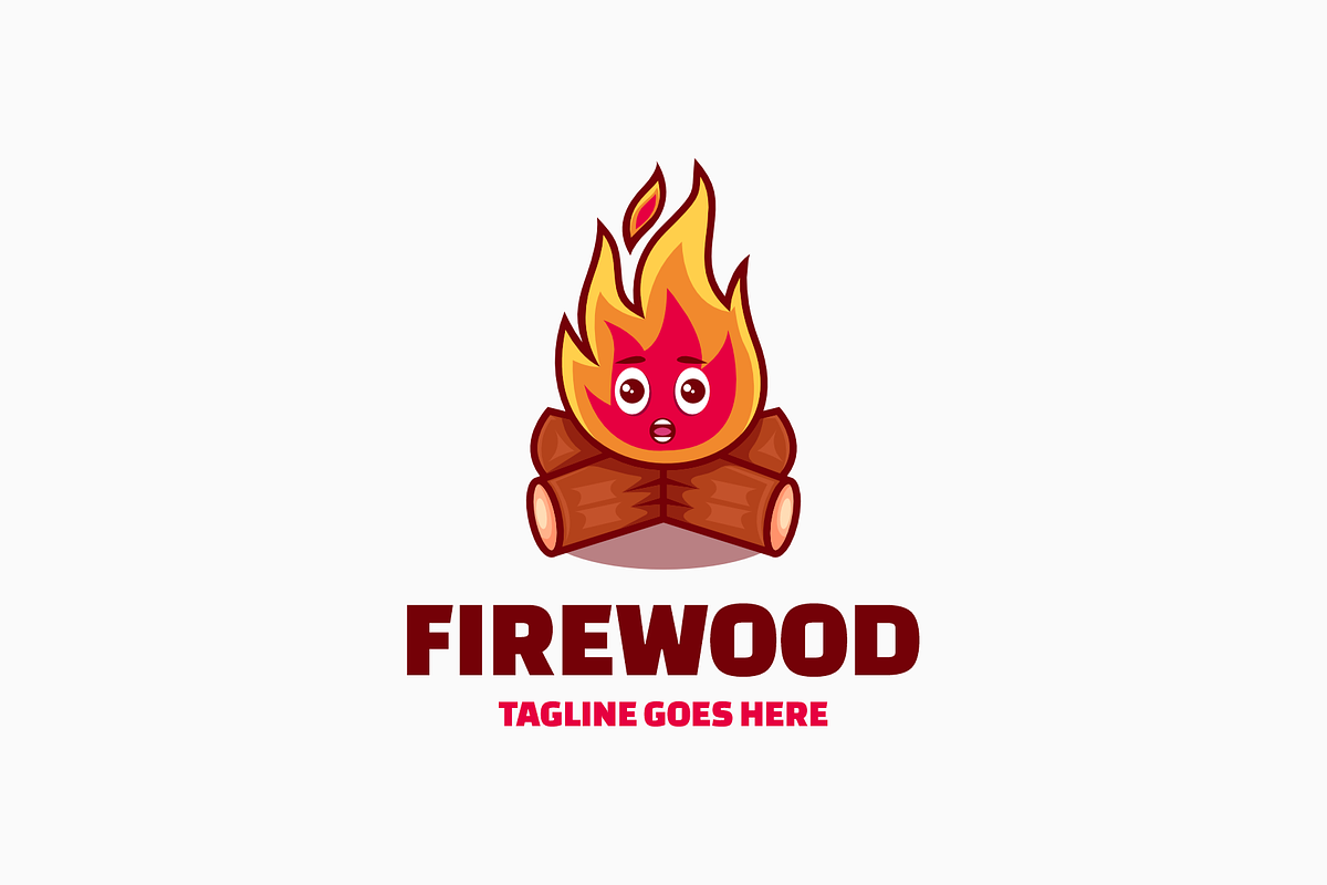 Firewood Mascot Cartoon Logo, a Branding & Logo Template by Artnivora.Std