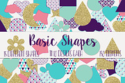 Basic Shapes Elements Purple & Gold, an Object Graphic by ClipartBrat Graphics (Thumbnail 4 of 4)