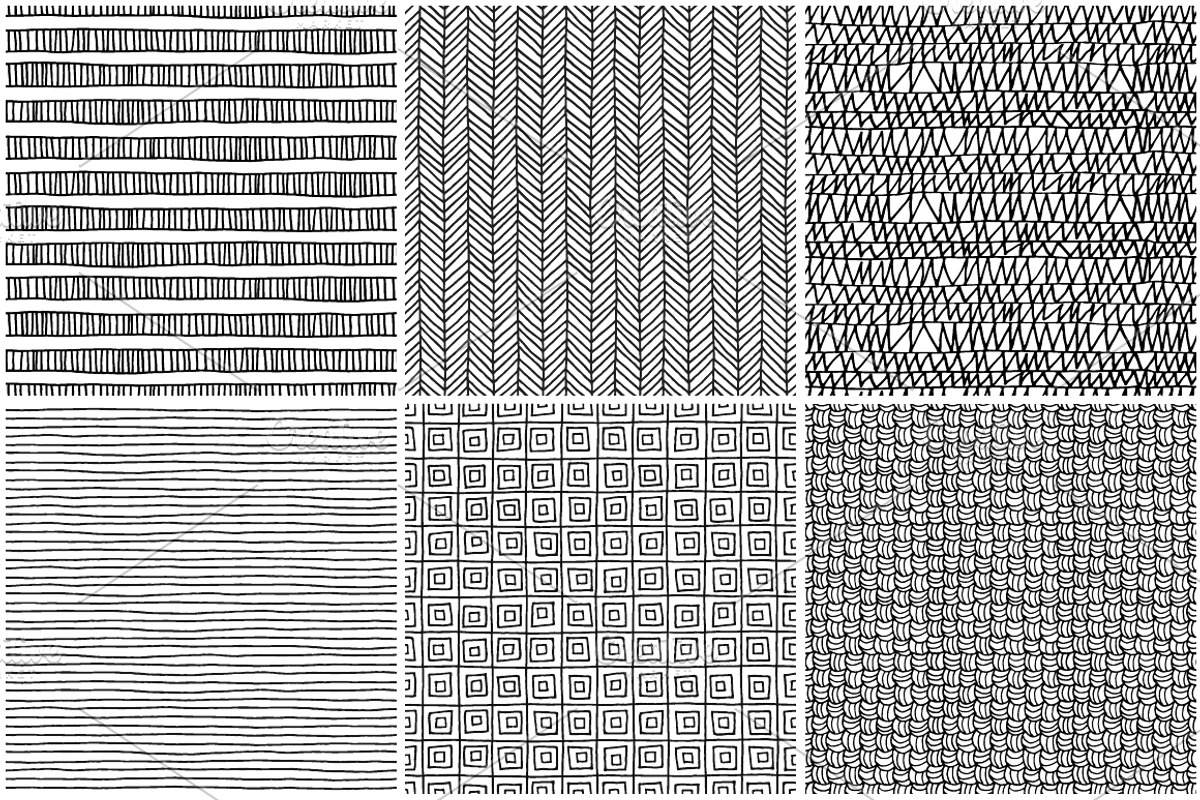 Seamless hand drawn patterns, a Pattern Graphic by Magnia (Photo 5 of 5)