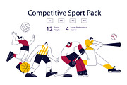 Competitive Sport Players Pack, an Illustration by Lucky Shop (Thumbnail 1 of 12)