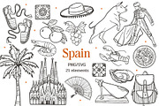 Spain Travel Clipart PNG SVG, an Object Graphic by ArtGiftsStudio (Thumbnail 1 of 5)