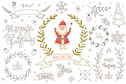 Christmas design elements kit, a Decorative Illustration by Blue Ink Studio (Thumbnail 1 of 4)