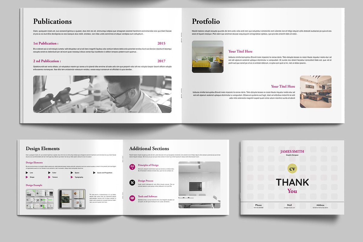 Clean Resume Booklet Template, a Stationery Template by MightyDesign (Photo 5 of 8)