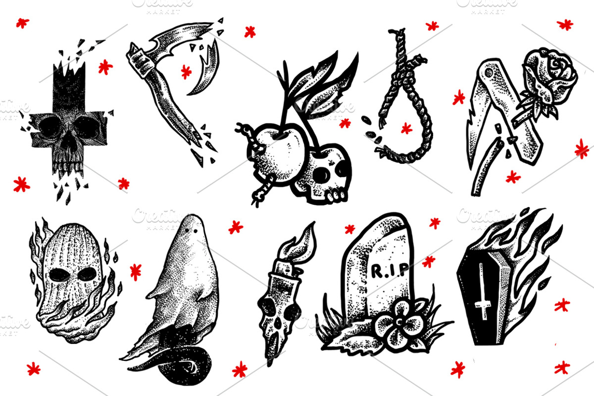 100 Tattoo-Style Tee Designs, an Object Illustration by Design by sebrodbrick (Photo 5 of 34)