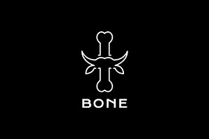 Bone With Cow Face Logo Design