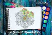 6 Floral Mandalas, a Decorative Illustration by Elen-Lane (Thumbnail 1 of 5)