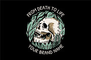 Floral skull vector illustration, an Illustration by Pen of God Studio (Thumbnail 2 of 2)
