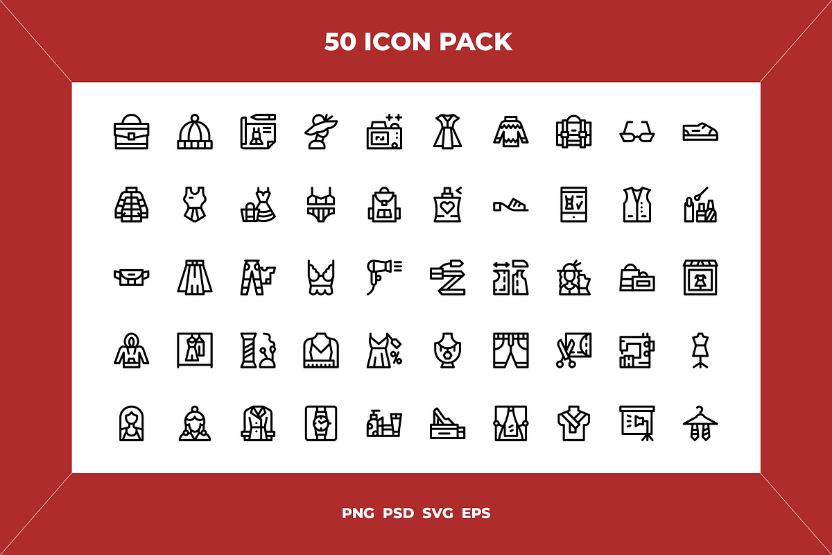 Fashion icons, an Outline Icon by Wencory (Photo 1 of 2)