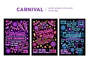 Carnival party posters set, a Decorative Illustration by Good Studio (Thumbnail 1 of 9)