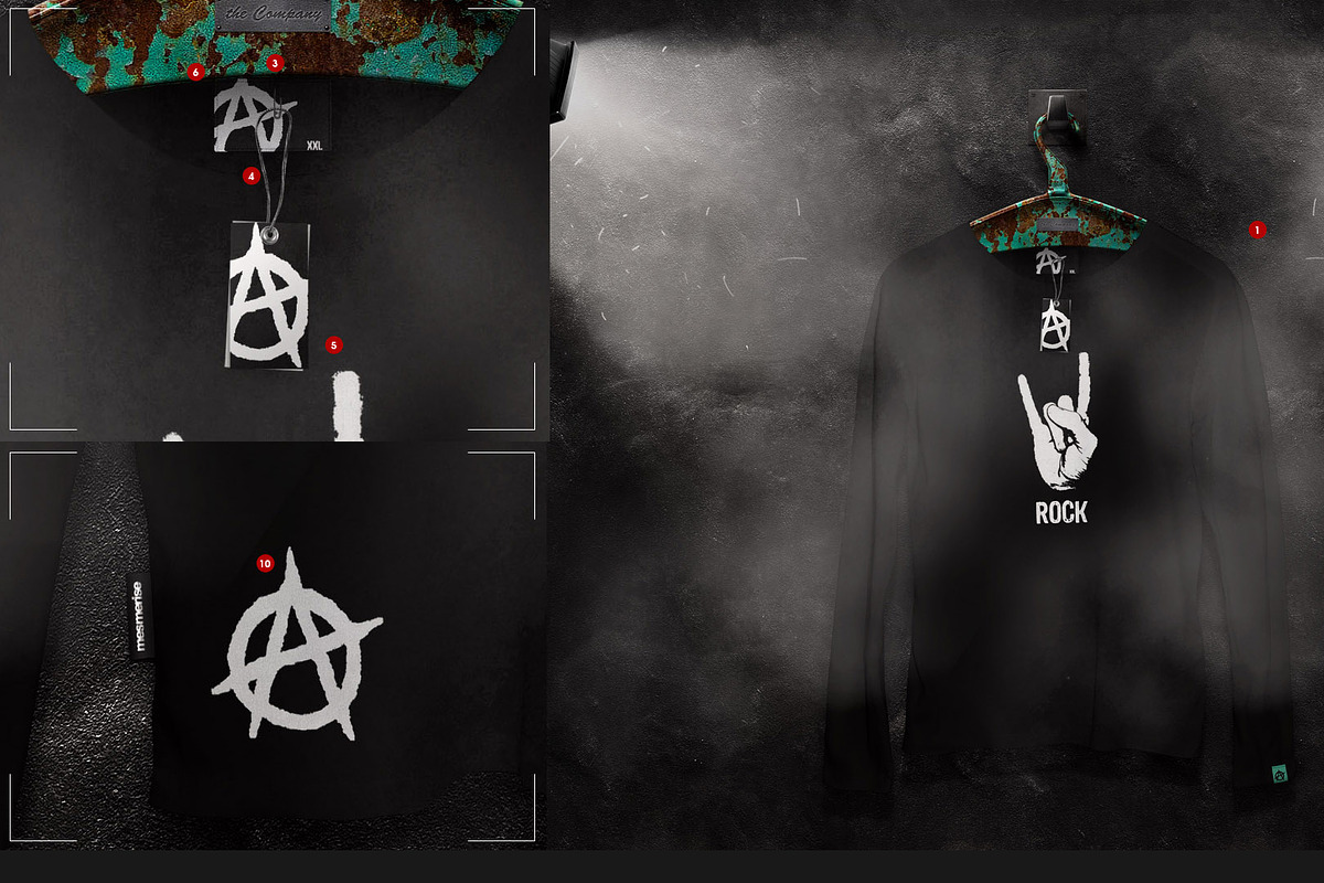 Longsleeve On 5 Stages Mock-up, a Hoody Mockup by Mocca Mockups Store (Photo 20 of 72)