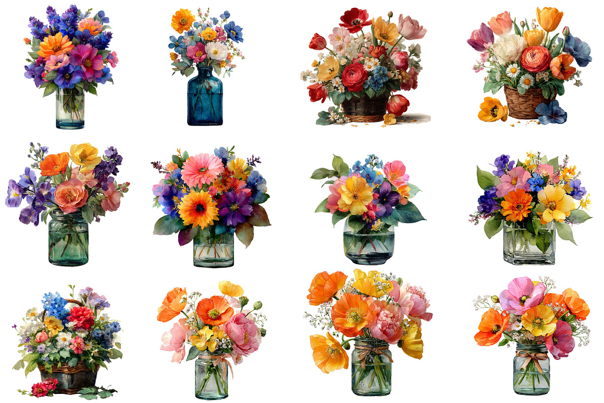 Floral arrangement clipart, an Illustration by Designworld (Photo 7 of 7)