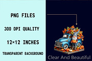 Fall Gnome Truck Sublimation Clipart, an Illustration by SVGArt (Thumbnail 3 of 8)
