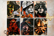 Vintage Dark Halloween Digital Paper, a Seasonal Illustration by ThatsDesignArt (Thumbnail 4 of 16)
