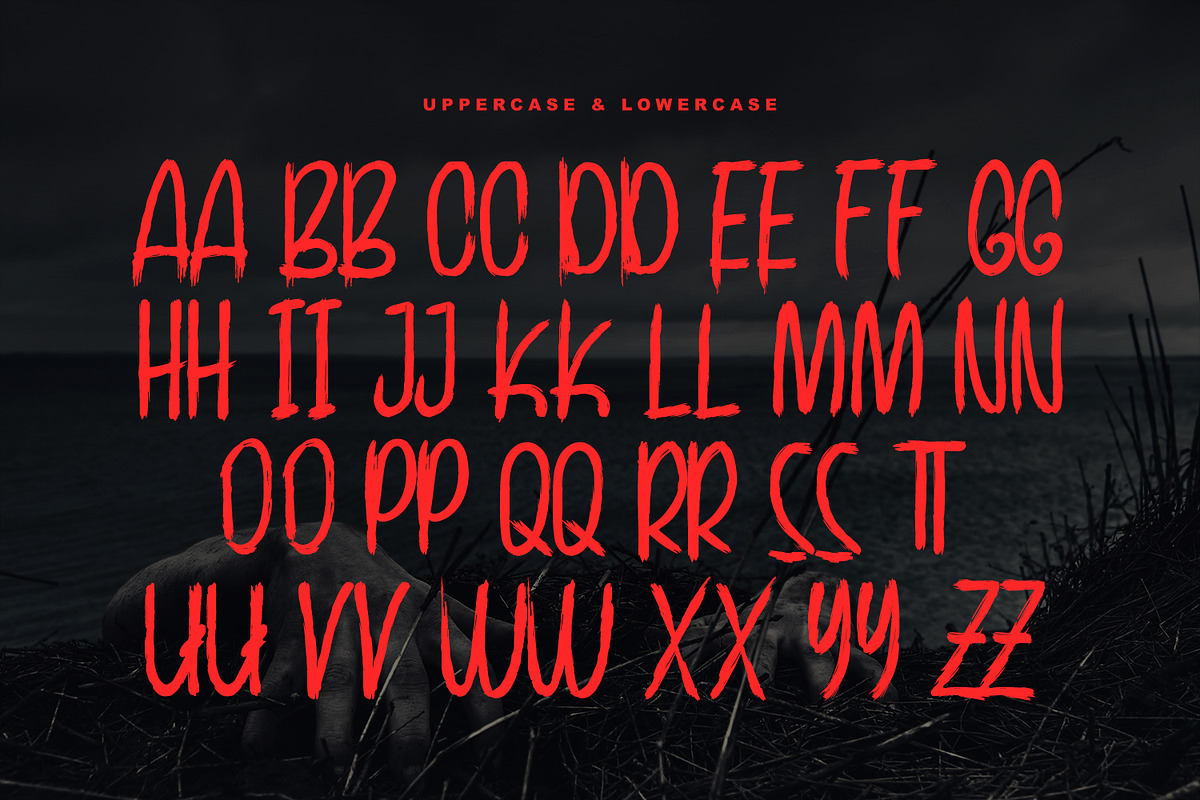 Vampire Roamer Brush Display Font, a Sans Serif Font by Maulana Creative (Photo 2 of 7)