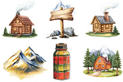 Vintage Mountain Adventure, a Seasonal Illustration by DreamArtGraphic (Thumbnail 4 of 4)
