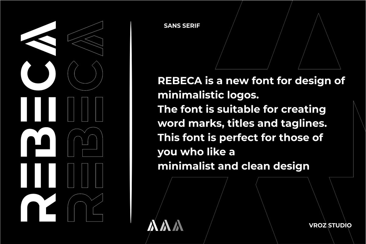 REBECA Logo Font | Logo & Branding, a Sans Serif Font by Vroz Studio (Photo 7 of 8)