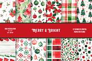 Merry & Bright Digital Paper, a Pattern Graphic by Chromolume Studio (Thumbnail 1 of 16)