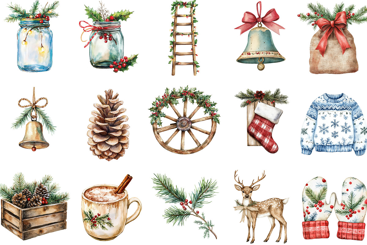 Farmhouse Christmas Sublimation, an Illustration by Designking (Photo 2 of 5)