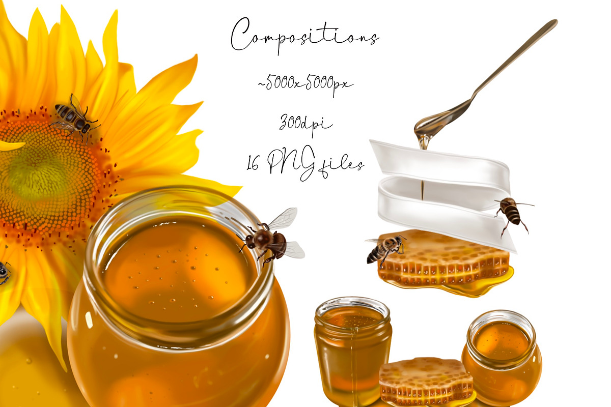 Honey Bee - Watercolor Breakfast, an Illustration by NNclipart (Photo 4 of 8)