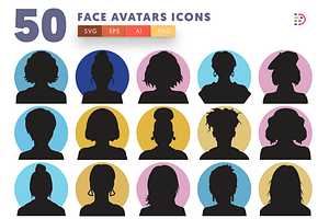 50 Face Avatars Icons