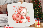 Whimsical Valentine Unicorn Clipart, an Animal Illustration by SVGArt (Thumbnail 5 of 5)