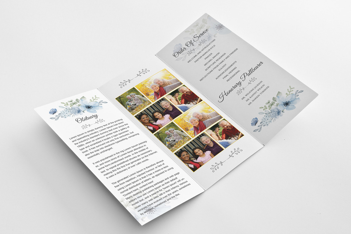 Funeral Program Template Trifold, a Brochure Template by Madhabi Studio (Photo 3 of 5)