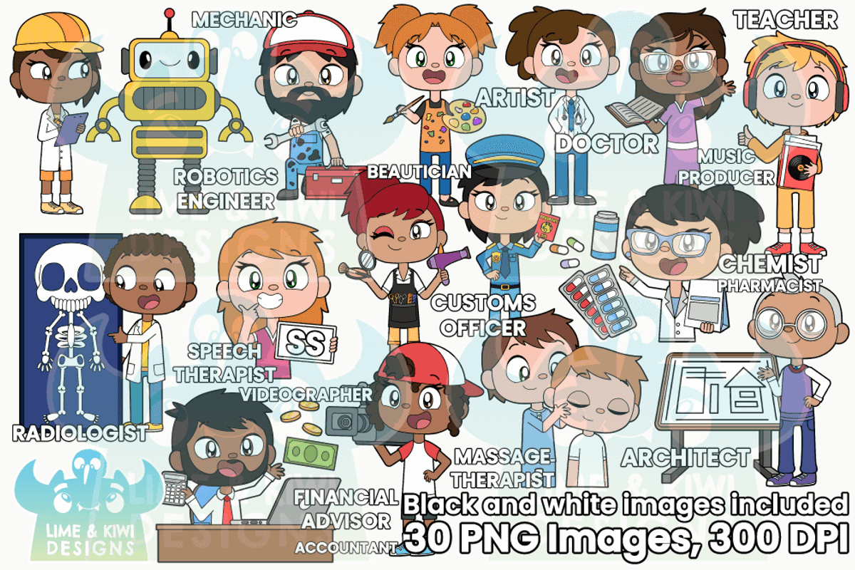 Occupations Clipart Bundle 1, a Person Illustration by Lime & Kiwi Designs (Photo 4 of 5)