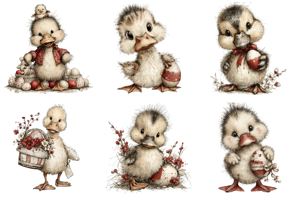 Cute Easter Ducks Clipart, a Graphic by CitraGraphics (Photo 2 of 5)