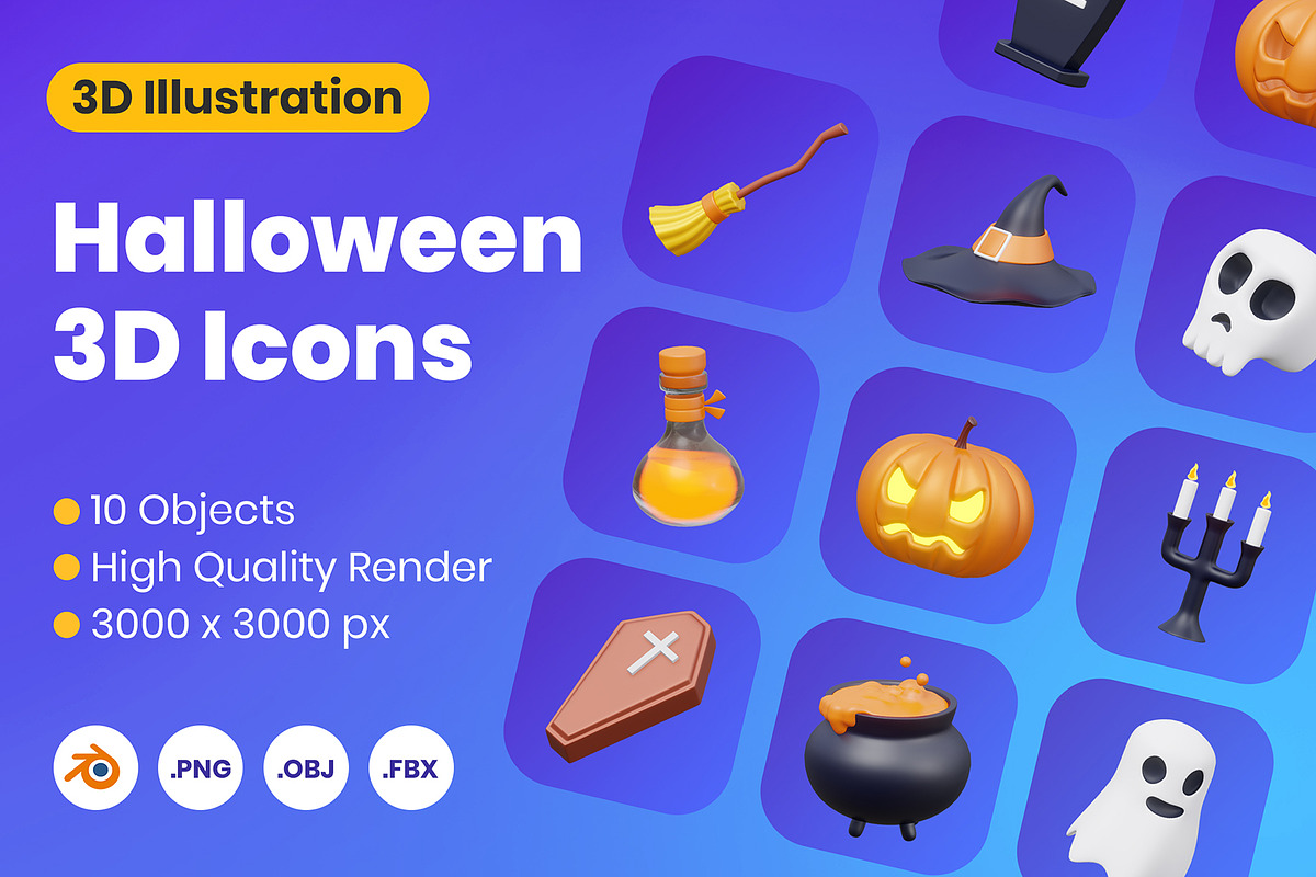 Halloween 3D Icons, an Object 3D Model by Rakata Studio (Photo 3 of 3)