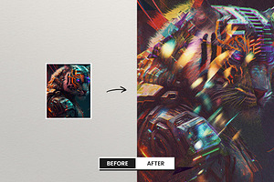 Prismatic Square And Poster Effect