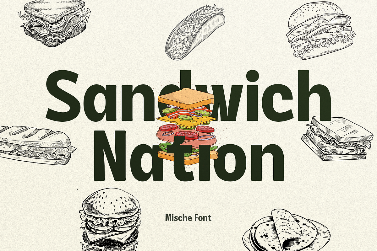 HS Mische - Retro Display Font, a Font by Haps Space (Photo 7 of 19)