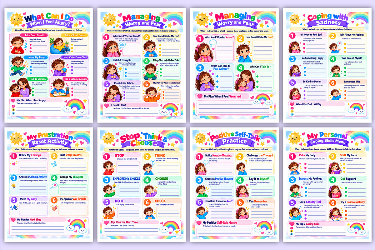 Emotional Regulation Workbook Kids, a Stationery Template by Mustafiz (Photo 4 of 4)